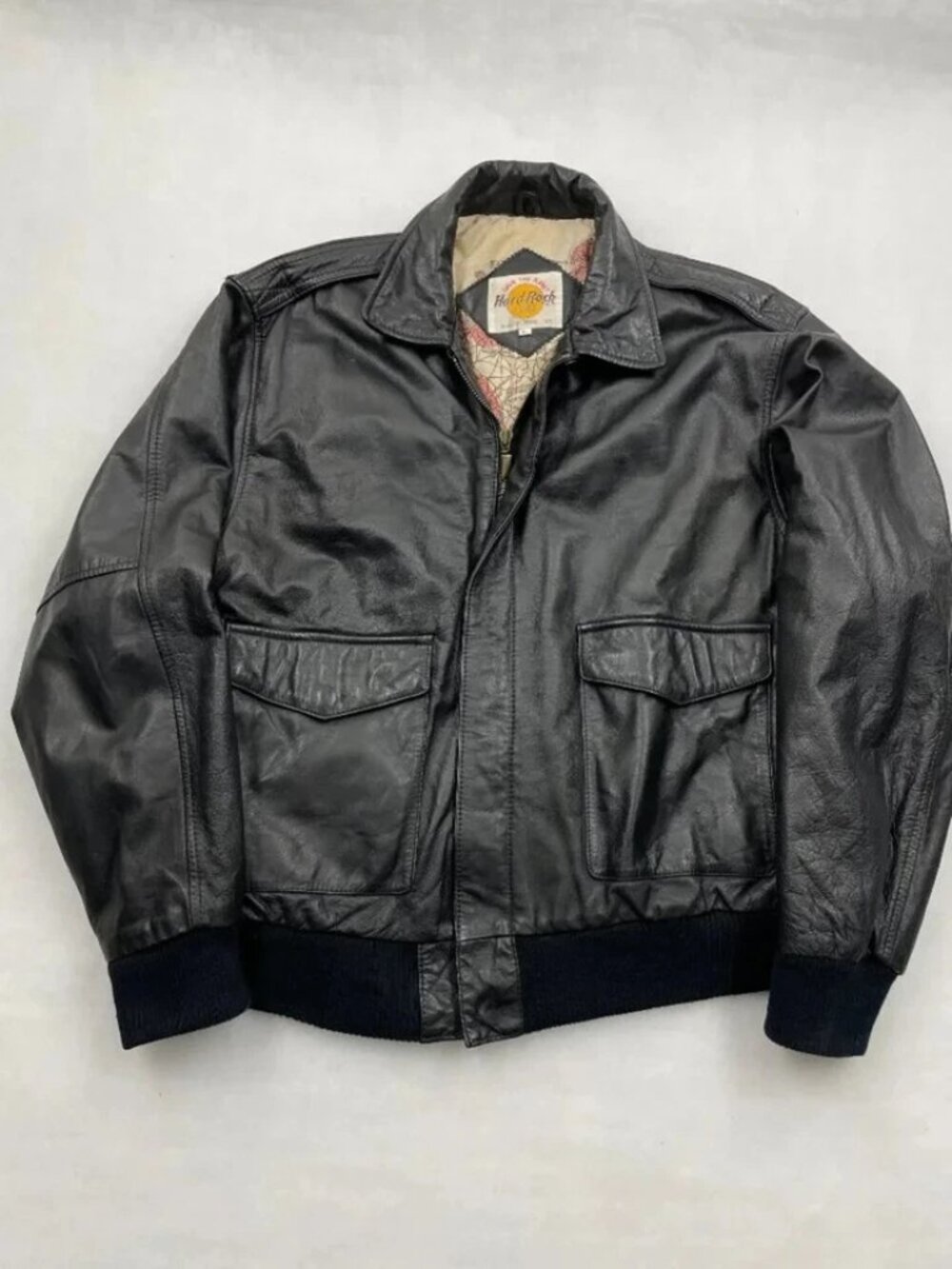 Vintage Hard Rock Cafe San Diego Leather Bomber Jacket Save The Planet Men's XL